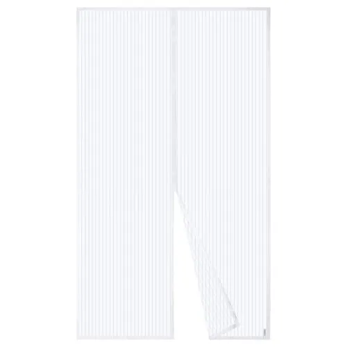 Apalus Fliegengitter Tür, Magnet Insektenschutz 140x220cm, Der Magnetvorhang Ist Ideal Für Die Balkontür, Kellertür und Terrassentür, Kinderleichte Klebemontage Ohne Bohren, Nicht Kürzbar, Weiß