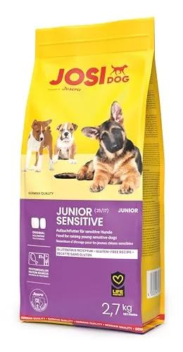 Josera Hund 2,7kg JosiDog Junior Sensitive - Sensitives Trockenfutter für Welpen und Junghunde, ideal für empfindliche Hunde ab der 6. Lebenswoche
