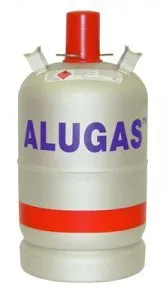 Alugas Propangasflasche 11 kg, leer, mit Ventil und Schutz - Leichte und praktische 11 kg Propangasflasche von Alugas – ideal für Grill- und Barbecue-Fans. Perfekte Mobilität für unvergessliche Freiluft-Erlebnisse.