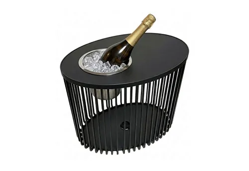 COOTAB Cooler Table Stockholm Beistelltisch mit Edelstahl-Kühler - Ablagetisch mit integriertem Edelstahl-Kühler für kühle Getränke, wetterfest und pflegeleicht – ideal für Innen- und Außenbereich.
