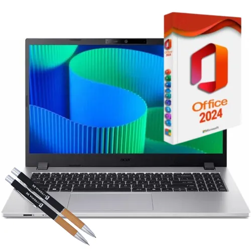 Acer Travelmate P215, Intel Core 5, 8GB RAM, 512GB SSD, Windows 11 Pro + MS Office 2024 Pro, 15,6", Silber - Leistungsstarker Laptop mit Intel Core 5, 8GB RAM und 512GB SSD. Ideal für Büroarbeiten und Multimedia, ausgestattet mit beleuchteter Tastatur und Full HD Display.