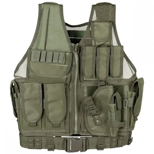 MFH 04473A Molle Träger Weste USMC - Outdoor Einsatzweste in Oliv - Robuste Molle Träger Weste für Outdoor-Aktivitäten, ideal für Einsatzkräfte und Abenteurer, aus strapazierfähigem Polyester gefertigt.