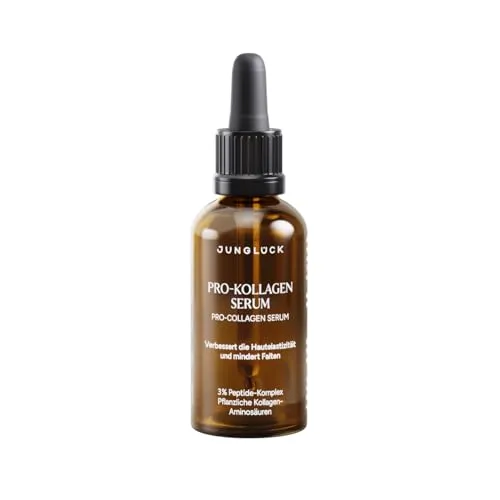 JUNGLÜCK Pro-Kollagen Serum - Vegan | Strafft die Haut & mindert Falten - Kollagen-Präparate mit 3% Multi-Peptid-Komplex, fördert die Kollagenproduktion für straffere Haut und sichtbar reduzierte Falten. Ideal für sensible Haut, auch in Schwangerschaft und Stillzeit.