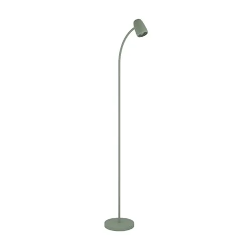 EGLO Stehlampe Carlo – Elegante Leselampe mit Flexarm in Grün - Stilvolle Stehleuchte mit flexiblem Leuchtenkopf aus mattem Stahl, ideal für gezielte Beleuchtung im Wohnzimmer oder Schlafzimmer. Passt perfekt in natürliche Wohnkonzepte.