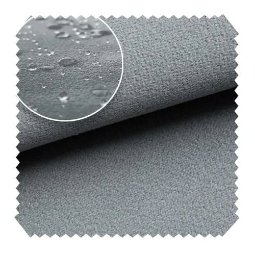 novely® TRITON - Microfaser Velours in Wildleder-Optik - Wasserabweisender Möbelstoff - Pflegeleichte Meterware 1lfm Farbe: 14 Mittel Grau