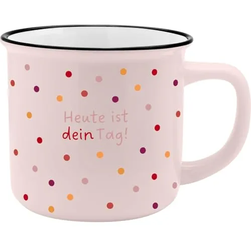 GRUSS & CO XL-Becher Motiv "Dein Tag" | Lieblingsbecher aus Porzellan, Tasse mit Spruch, 55 cl, mit Geschenkbanderole | Geschenk für Freunde, Kollegin | 74182