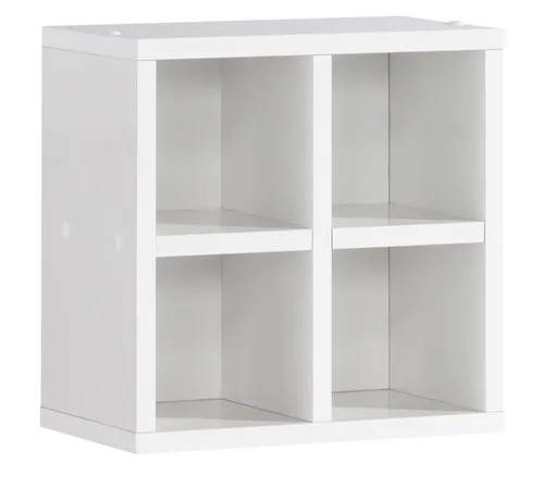 Schildmeyer Regalwürfel Elba, weiß | Praktisches Design für jeden Raum - Regalwürfel in weiß, ideal zur Präsentation von Accessoires mit 4 Fächern. Fördert Ordnung und schafft ein wohnliches Ambiente. Einfach zu montieren.