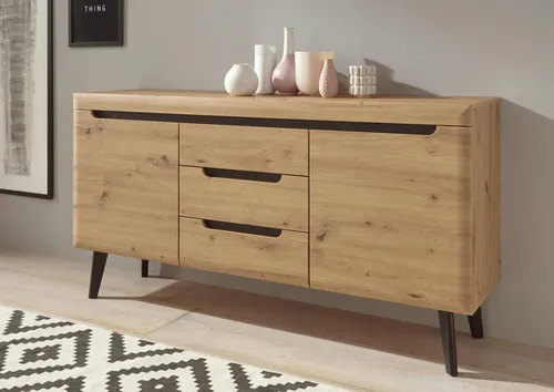 Sideboard Tineo - Holzfarben, 160 cm Breite - Kommode in Holzfarben mit hochwertiger Verarbeitung, ideal für stilvolle Wohnräume. Maße: B: 160 cm, H: 83 cm, T: 40 cm. Jetzt 10€ Willkommens-Gutschein sichern!