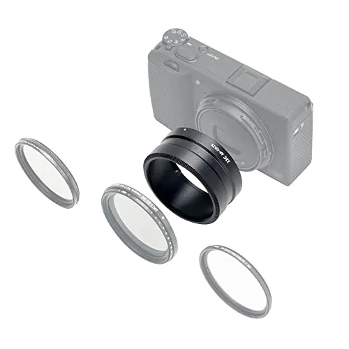JJC Metall Objektiv Filter Adapter Ring für RICOH GR IIIx GR IIIx HDF GR3x Kamera mit GT-2 Tele Konvertierungsobjektiv, Ersatz für RICOH GA-2 Objektivadapter