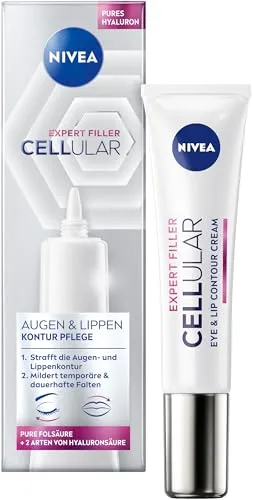 NIVEA Cellular Expert Filler Augen & Lippen (15 ml) - Anti-Faltenprodukte, 15 ml intensive Tagespflege für strahlende Augen und vollere Lippen, sorgt für sichtbare Faltenreduzierung.