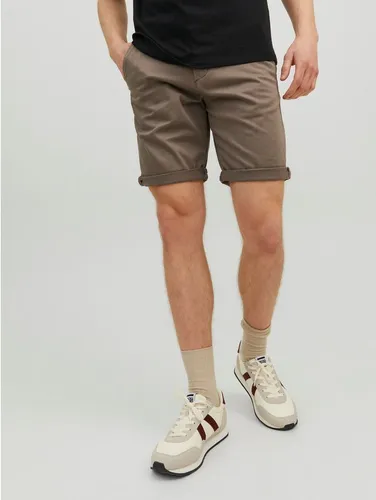 JACK & JONES Herren Chino Shorts Regular Fit 12165604, Falcon, M - Stylische Chinoshorts im Regular Fit mit variablen Aufschlägen, ideal für lässige Sommerlooks. Der Stretchanteil sorgt für optimalen Tragekomfort.