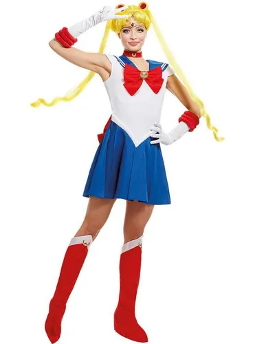 Funidelia Sailor Moon Kostüm für Damen Größe XL - Offizielles Sailor Moon Kostüm in Blau, ideal für Karneval, Halloween und Kostümpartys. Mit Kleid, Halsband, Tiara und mehr – perfekt für echte Cosplay-Fans!