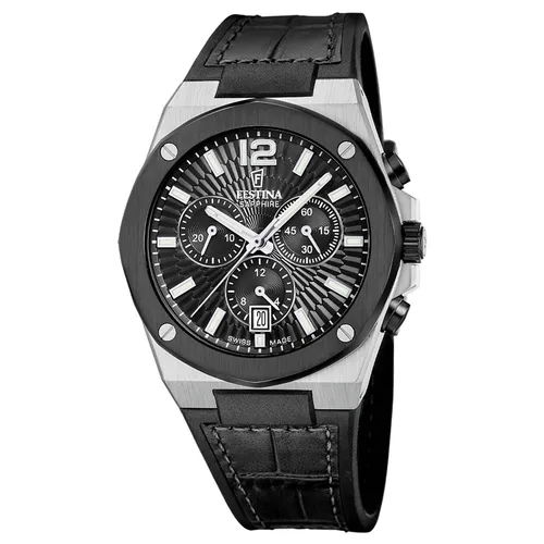 Festina Chronograph Vallee F22003/4 Herrenuhr - Elegante Quarzuhr mit hochwertigem Lederarmband und präzisem Uhrwerk. Ideal für stilbewusste Männer, die Wert auf Qualität und zeitloses Design legen.