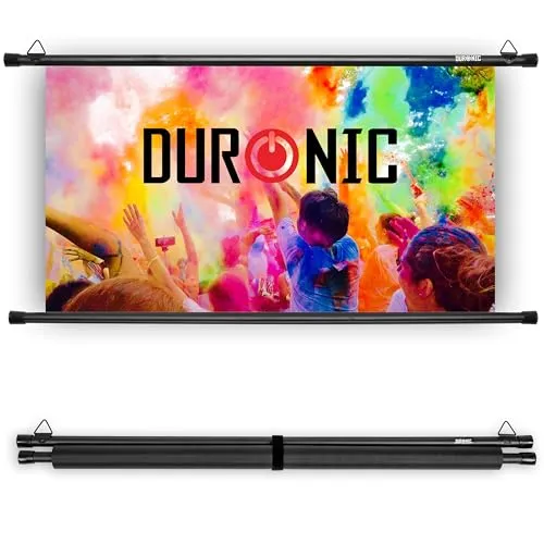 Duronic BPS40 Beamerleinwand 40 Zoll - Beamer-Leinwand 16:9 für Heimkino und Büro, bietet HD-Bildqualität mit 1.0 Gain für optimale Helligkeit und einfache Wand- oder Deckenmontage.