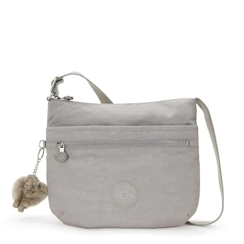 Kipling ARTO Mittelgroße Umhängetasche – Grau - Stylische Umhängetasche mit verstellbarem Schulterriemen und mehreren praktischen Fächern, ideal für den Alltag.