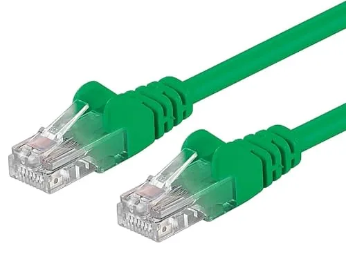 PremiumCord Netzwerkkabel, Ethernet, LAN & Patch Kabel CAT5e, UTP, Schnell flexibel & Robust RJ45 Kabel 1Gbit/S, AWG 26/7, Kupferkabel 100 Prozent Cu, Grün, 1m