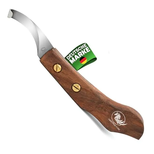 EQUESTRIAN STORE Double-Edged J2 Stainless Steel Hoof Trimming Loop Knife with Sheet Handle - Versatile Farrier Tool for Horse & Cow Hoof Care, Ideal for Farriers & Horse Owners. (FLK-08) (HKR-5R)