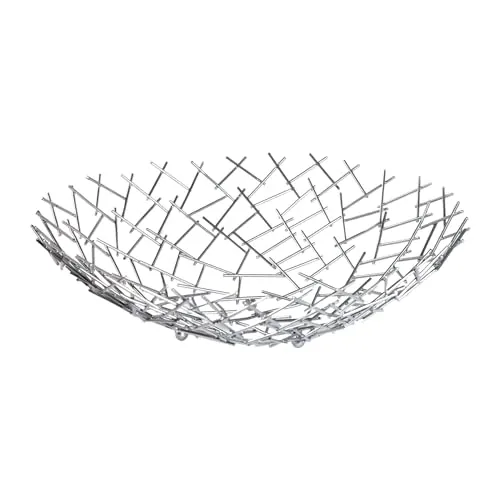 invicta INTERIOR Design Schale STRUCTURE 45cm - stilvolle Obstschale aus pulverbeschichtetem Metall - Obstschalen - außergewöhnliches Design in Nestoptik, stabiler Stand durch drei Beine und ideal kombinierbar für modernes Wohnen.