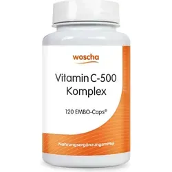 Woscha Vitamin C-500 Komplex - 120 EMBO-Caps - Woscha Vitamin C-500 Komplex für die tägliche Vitamin C-Versorgung. Mit Hagebutte und Bioflavonoiden für optimale Bioverfügbarkeit. Ideal für die Unterstützung der täglichen Ernährung.