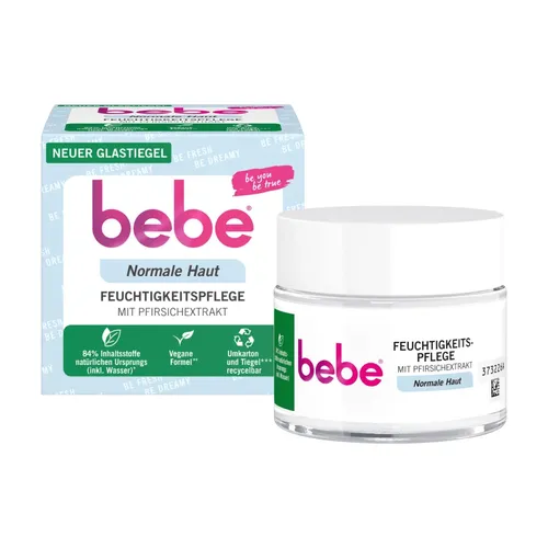 bebe Gesichtscreme - Feuchtigkeitsspendende Pflege, 50 ml - Damenpflege für alle Hauttypen, mit 100% natürlichen Inhaltsstoffen. Ideal zur täglichen Feuchtigkeitspflege und für ein frisches Hautgefühl.