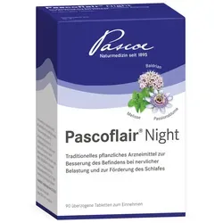 Pascoflair Night 90 St - rezeptfreies pflanzliches Ergänzungsmittel mit Baldrian, fördert einen erholsamen Schlaf und Entspannung