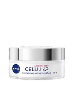 NIVEA Cellular Expert Filler Anti-Age Tagespflege mit LSF 15 - Tagespflege mit Auffüllungseffekt, strafft und polstert die Haut auf, ideal für alle Hauttypen, auch sensible Haut, mit Hyaluronsäure und UV-Schutz.