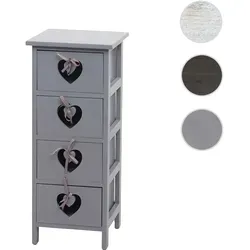 Mendler Kommode Forli - 4 Schubladen im Shabby-Look - Kommode & Sideboard im Vintage-Stil mit 4 großzügigen Schubladen aus massivem Paulowniaholz, ideal für stilvolle Aufbewahrung und ein echter Blickfang für Ihr Wohnzimmer.