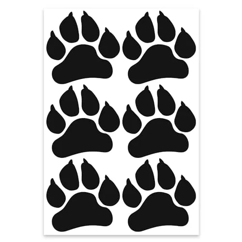 easydruck24de Aufkleber Hundepfoten 6 Stück I 10 cm Schwarz I Hund Pfoten Tatzen Fußabdruck I Wetterfest Autotattoo I kfz498
