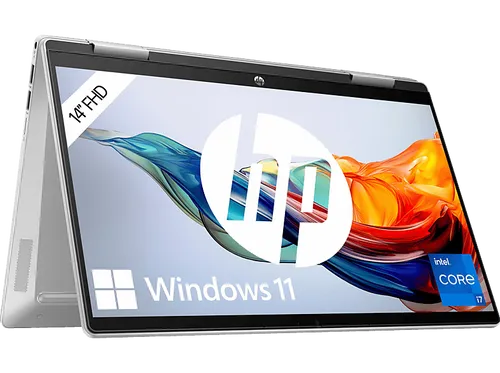 HP Pavilion x360 14-ek1375ng Convertible - 14 Zoll Intel Core i7 - PC Notebooks & Netbooks mit 16 GB RAM und 1 TB SSD, ideal für schnelles Multitasking und Unterhaltung. Der Touchscreen und Windows 11 Home bieten eine benutzerfreundliche Erfahrung.