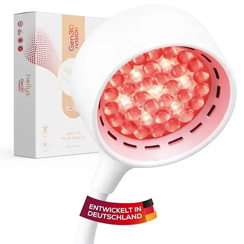 heilys® Gen30 LED Rotlichtlampe mit 6 Wellenlängen für vielseitige Anwendungen - Die heilys Gen30 LED Rotlichtlampe bietet 6 präzise Wellenlängen (630–850 nm) und verschiedene Lichtmodi für flexible Anwendungen. Höhenverstellbar und mit stabilem Stativ, ideal für den täglichen Einsatz.
