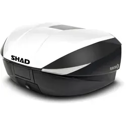 SHAD SH58X Topcase Cover Weiß, schwarz - Motorradkoffer - Stilvolles Topcase Cover in Weiß, ideal zur individuellen Anpassung Ihres SHAD SH58X Topcases.