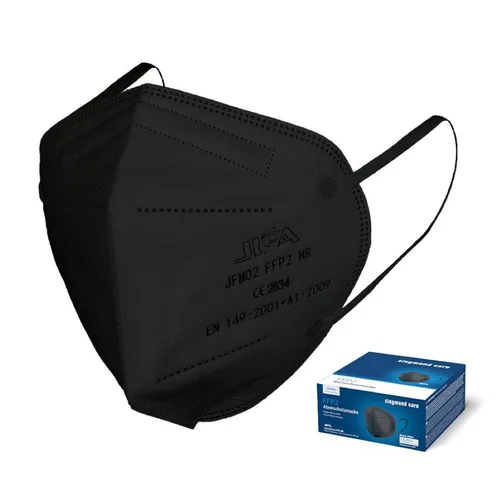 siegmund care Filtrierende Halbmasken FFP2 20x Atemschutzmaske schwarz, 20-St., MHD: 15.01.2028