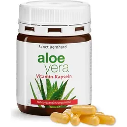 Aloe-Vera-Vitamin-Kapseln - 49 g - Nahrungsergänzungsmittel mit 12 mg Vitamin E, 75 mg Vitamin C und 200 mg hochwertigem Aloe-Vera-Konzentrat. Ideal für das Wohlbefinden und die Gesundheit, inspiriert von der jahrtausendealten Tradition der Aloe Vera.