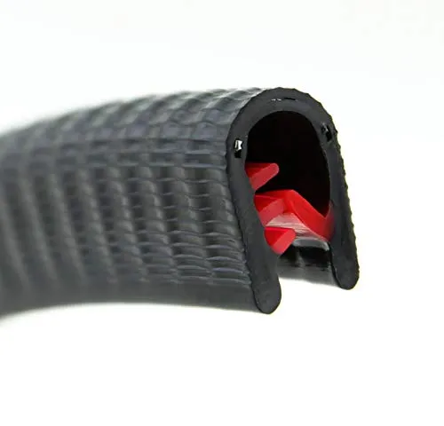 SMI-Kantenschutzprofil KS3-6S für 3-6mm PVC mit Stahleinlage Schwarz selbstklemmend ohne Kleber - Kantenschutz, Kederprofil, Kantenprofil, Kantenschutzleiste für Autotüren, Bleche (1 m)
