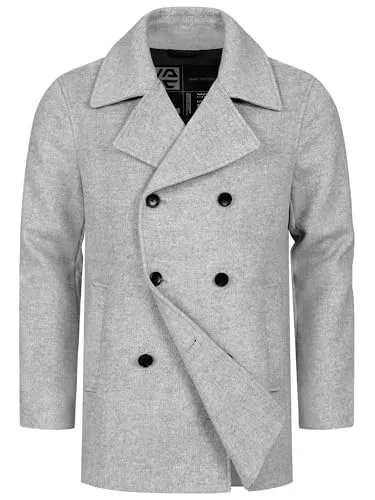 Indicode Herren INParade Klassischer Wollmix-Mantel - Eleganter Wintermantel aus hochwertigem Woll-Polyester-Mix, ideal für kalte Tage. Mit Reverskragen und stabilen Kontra-Knöpfen bietet er Stil und Funktionalität in einem.