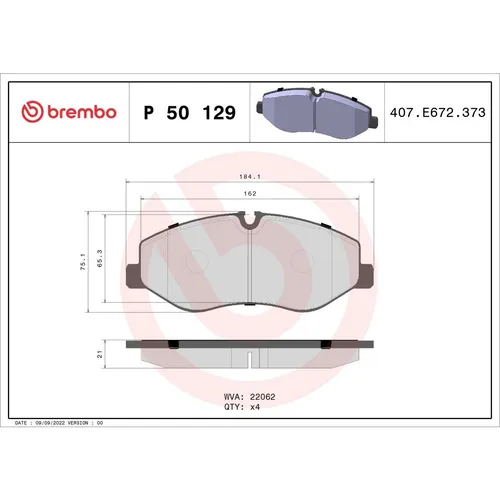 Brembo Bremsbelagsatz PRIME LINE P 50 129 - Bremsscheiben, hochwertige Bremsbeläge für optimale Bremsleistung und Sicherheit, ideal für anspruchsvolle Fahrer.