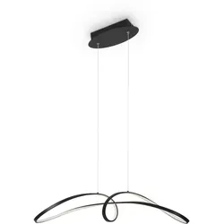 Hängelampe Pendelleuchte LED Aluminium schwarz - Moderne Esszimmerleuchte aus geschwungenem Aluminium in Schwarz, mit 2800 Lumen und 4000K Farbtemperatur für ideales Licht. Perfekt für stilvolle Wohnräume.