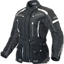 BÜSE Torino II Damen Textiljacke Schwarz/Weiß 44 - Die Torino II Damen Textiljacke bietet Komfort und Sicherheit für jede Tour. Mit atmungsaktiver Klimamembran, herausnehmbarem Thermofutter und vielen praktischen Taschen ist sie der ideale Begleiter für Motorradfahrer.