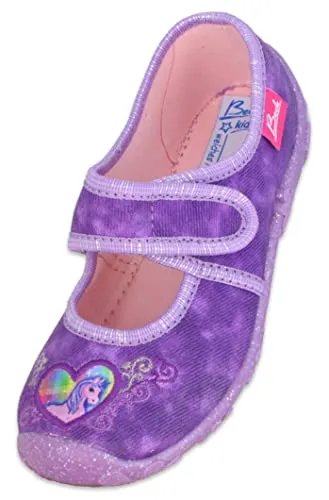 Beck Mädchen Darling Hausschuh, Violett, 29 EU - Komfortable Hausschuhe aus Synthetik mit Klettverschluss, ideal für zu Hause und perfekt für kleine Füße.