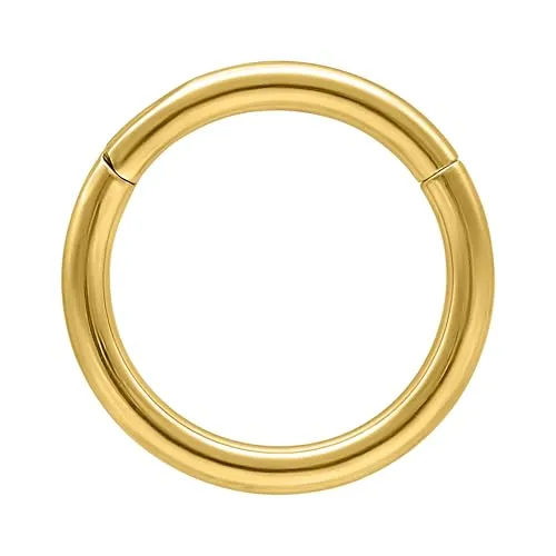Wildcat Piercingringe - Hinged Ring aus Titan Grad 23, Körperstelle: Ohr, Lippe, Nase, Bauchnabel, Stärke: 1,6mm| Durchmesser: 8,0mm, Gold