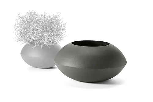 Holm Vase L 257008 - Moderne Deko-Vase aus pulverbeschichtetem Stahl, ideal für getrocknete Gräser oder als Übertopf für Kräuter. Setzt stilvolle Akzente in jedem Wohnambiente.