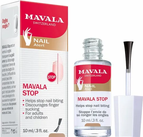 Mavala Stop gegen Nagelkauen 10ml - Effektiver Schutz gegen Nagelkauen, ideal für gepflegte Nägel. Hergestellt in der Schweiz, mit geprüfter Qualität für eine langanhaltende Anwendung.
