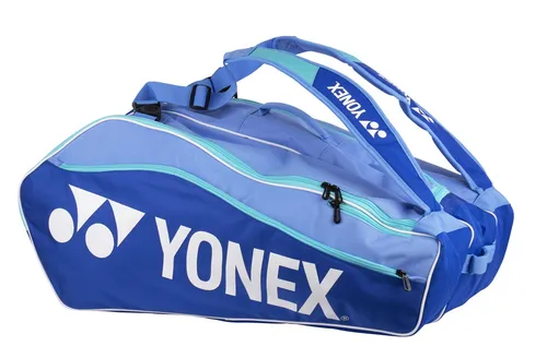 Yonex Racketbag Club Line 2025 - Schlägertasche in blastblau/türkis - Große Tennistasche für Club- und Wettkampfspieler mit 3 Hauptfächern für bis zu 12 Rackets, zusätzlichen Taschen für Zubehör und gepolsterten Tragegurten für optimalen Komfort.