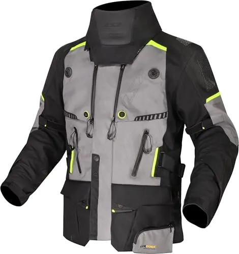 LS2 Motorradjacke Apollo Men - Wasserdichte 3-Lagen Touringjacke in XXL - Schutzjacke aus Cordura mit Belüftungsöffnungen. Wasserabweisend, zertifiziert nach EN 17092-2:2020 Schutzklasse AAA – ideal für sichere Touren.