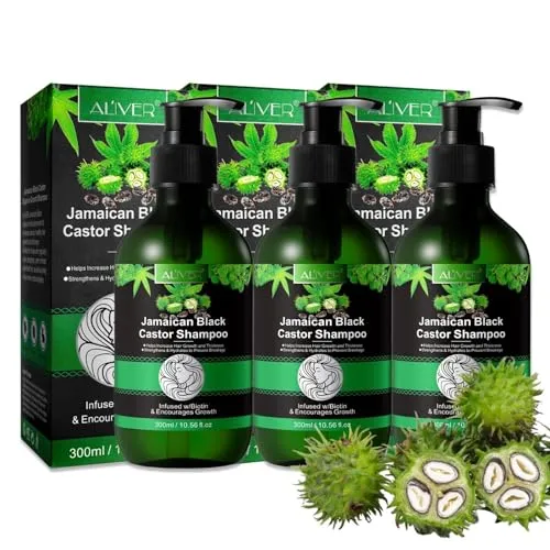 P-Beauty Rizinusöl Shampoo mit Biotin 3x300ml für Haarwachstum, natürliche Haarpflege & Kopfhautpflege | Shampoo gegen Haarausfall & Haarbruch | Pflegeshampoo für kräftigeres Haar, alle Haartypen
