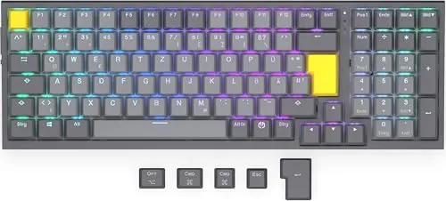 ENDORFY Celeris 1800 DE Kabellose Tastatur - Eingabegerät mit universellem 1800er-Layout, ideal für Spiele und Arbeit, bietet flexible Verbindungen und ein außergewöhnliches Tipperlebnis dank Gateron Switches.