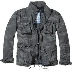 Brandit M-65 Giant Textiljacke - Darkcamo - S - Funktionsjacken mit austrennbare Innenjacke und Kapuze im Kragen, ideal für Outdoor-Aktivitäten und stylische Vintage-Looks.