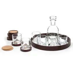 LIITON Whiskyglas The Peaks Luxus-Set, Kristallglas, inkl. Dekanter weiß