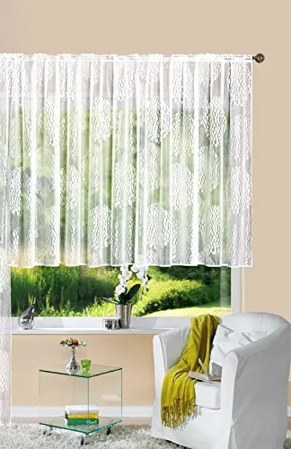 Gardinenbox Bogenstore Fabio - Transparentes Kräuselband 300x145 cm - Eleganter Bogenstore mit Kräuselband, ideal für Fensterdekoration. Hergestellt aus pflegeleichtem Polyester, sorgt er für eine stilvolle Atmosphäre und lässt sanftes Licht hindurch.