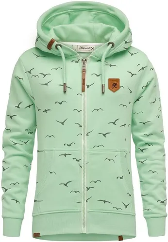 REPUBLIX Damen Kapuzenpullover LOLA - Mintfarbener Zipper Hoodie - Sweatjacke in Mint, aus 65% Baumwolle und 35% Polyester, ideal für lässige Outfits und optimalen Tragekomfort.
